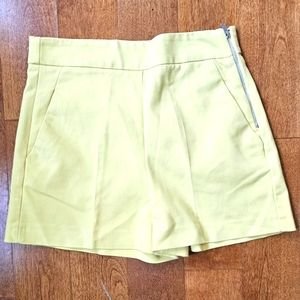 Zara Womens bright yellow spring summer shorts with side zipper size small
